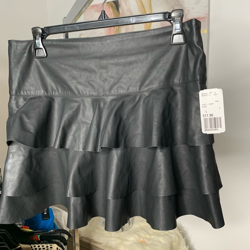 Black leather skirt
